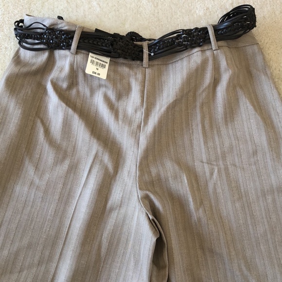 East 5th Capri gaucho pants in tan herringbone - Picture 3 of 4